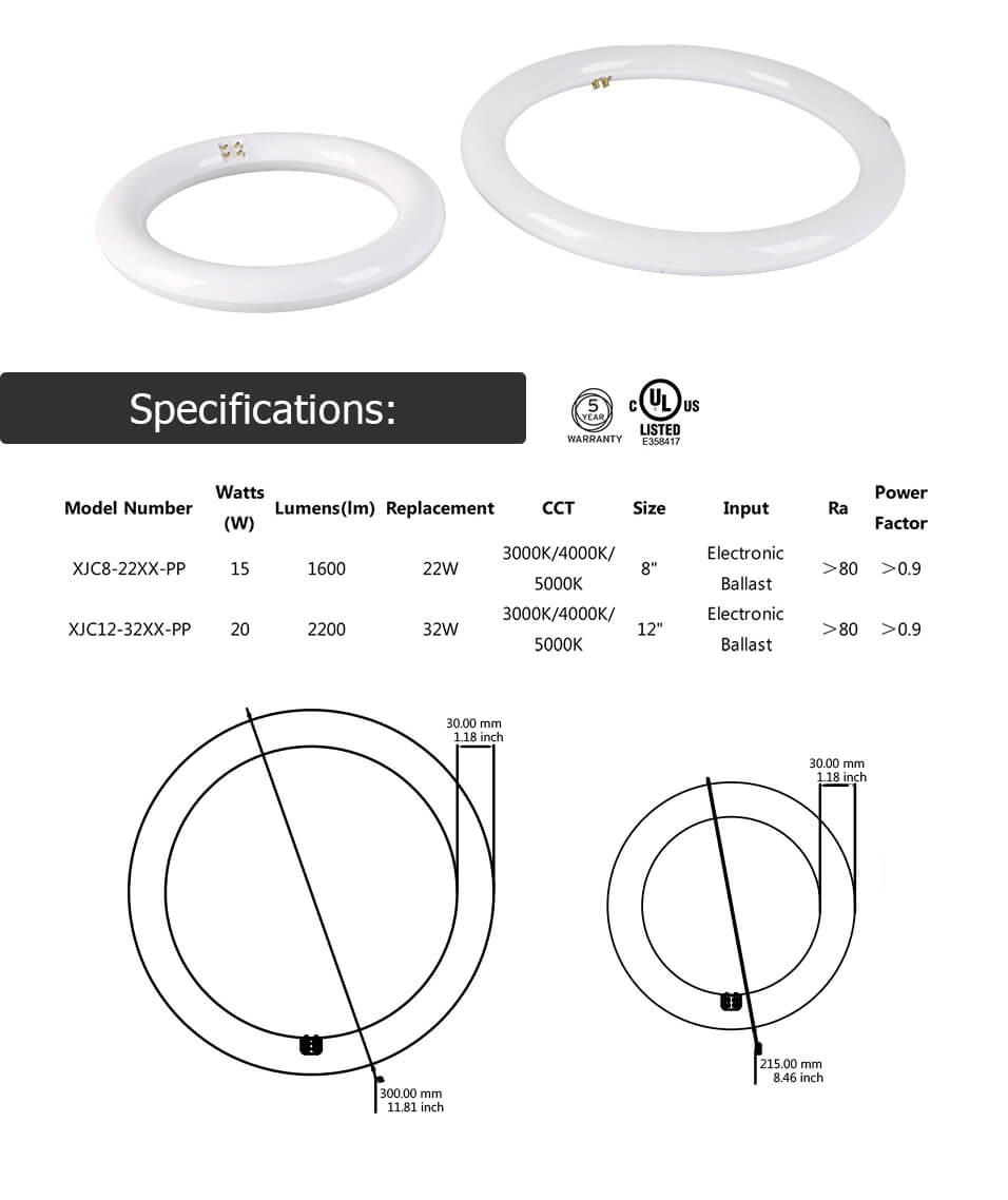 harolux plug and play LED Circle T8 T9 Tube bulb main pic