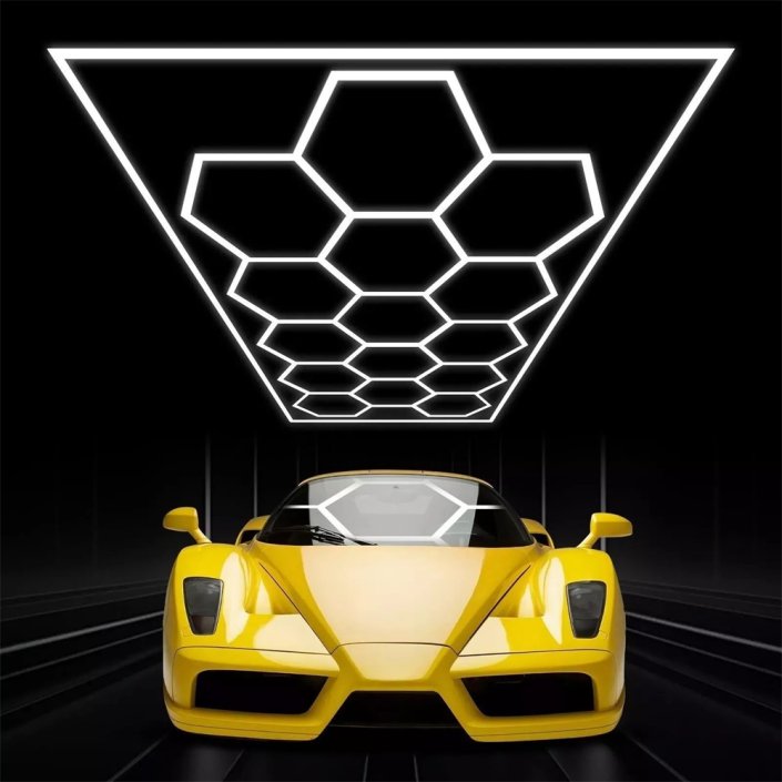 Harolux Hexagon Garage Lights from China factory in auto shop