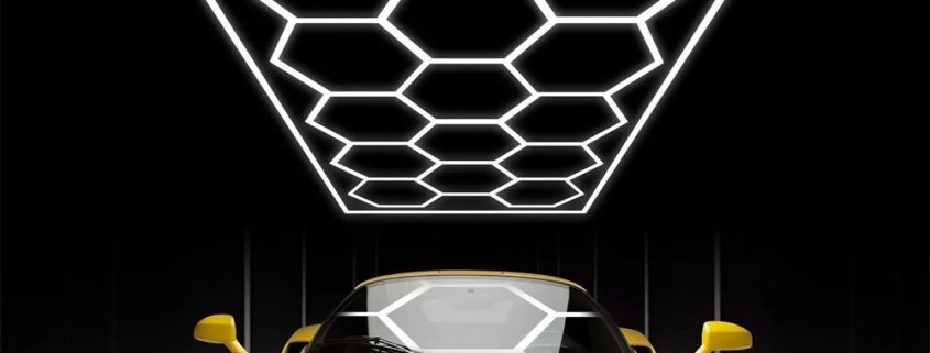Harolux Hexagon Garage Lights from China factory in auto shop