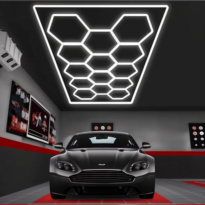 led hexagon garage light