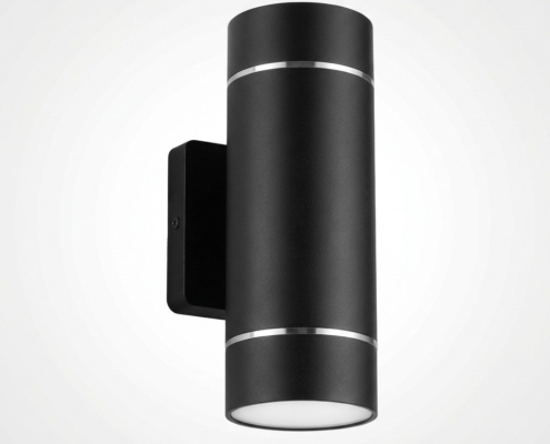 Black cylindrical LED wall sconce LCLR2 RGBW commercial up down wall light main product view
