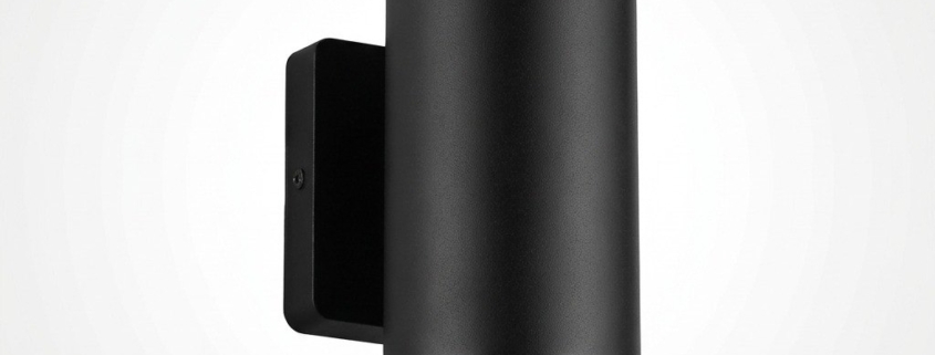 Black cylindrical LED wall sconce LCLR2 RGBW commercial up down wall light main product view